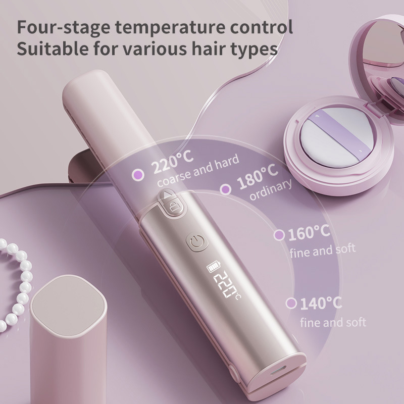 Hair Straightener - Escova Alisadora Portátil com Carregamento Sem
