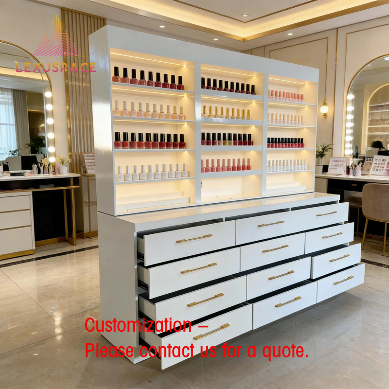 Beauty Hair Makeup - Estante de madeira personalizada para exposição,