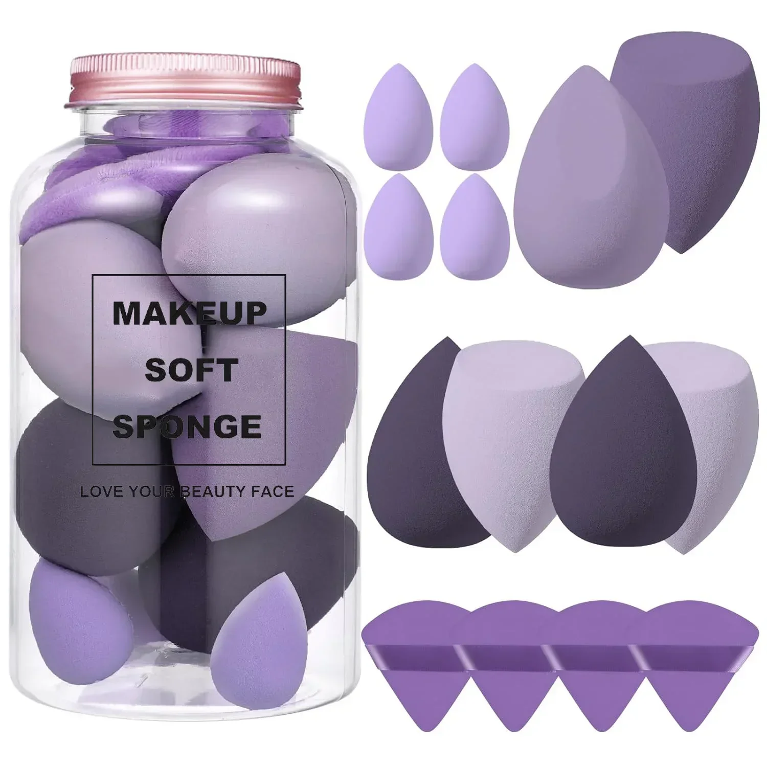 Beauty Makeup Egg - 12/14 pçs esponja de maquiagem liquidificador
