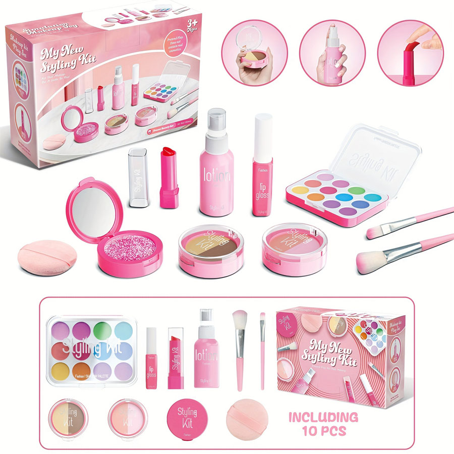 Beauty Real Makeup - Conjunto de brinquedos de maquiagem infantil