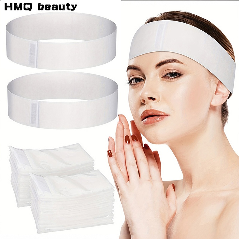 Beauty Hair Makeup - 100/50/10 pçs descartáveis headbands faciais spa