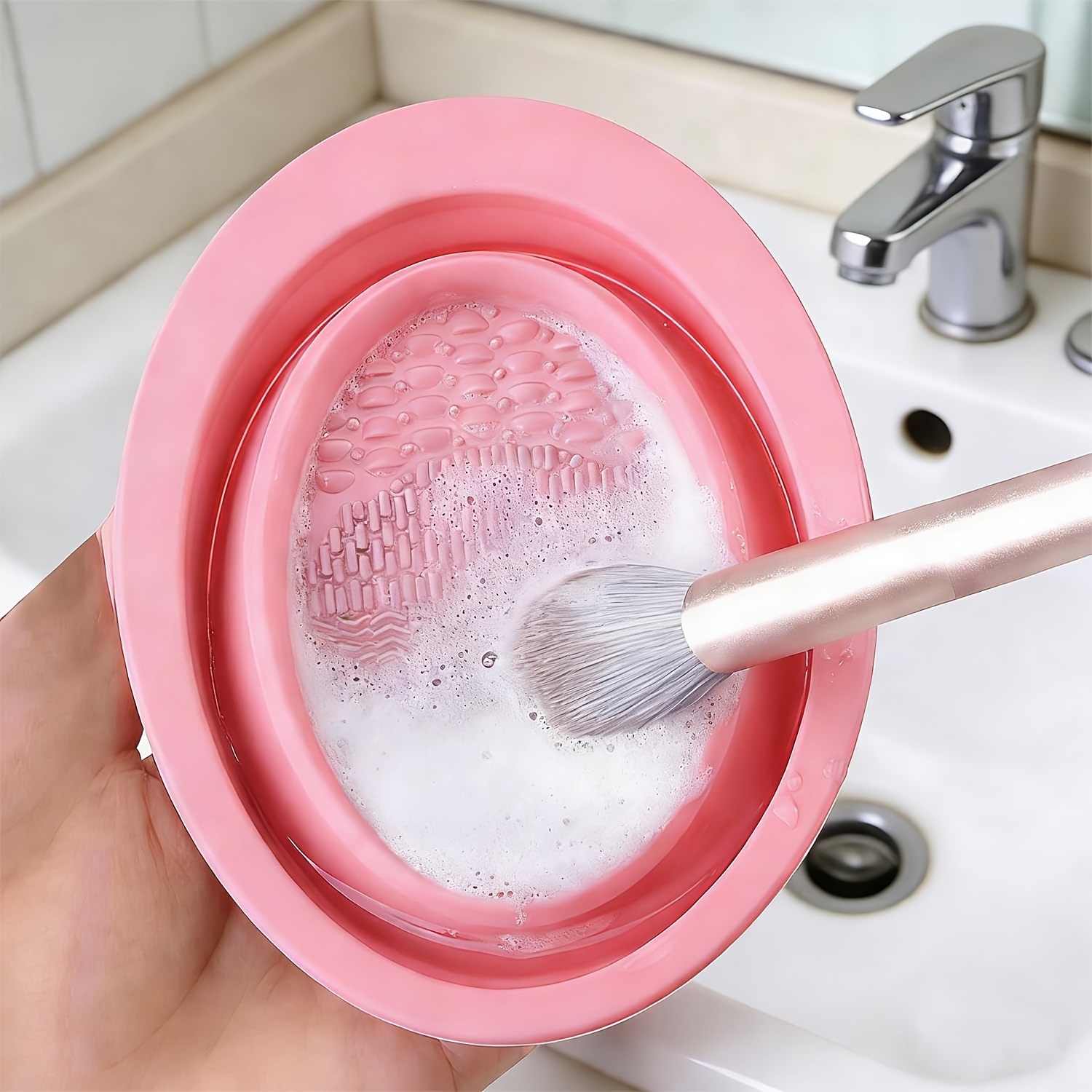 Tigela Dobrável de Silicone pa - Cosmetic Sponge avaliação e preço