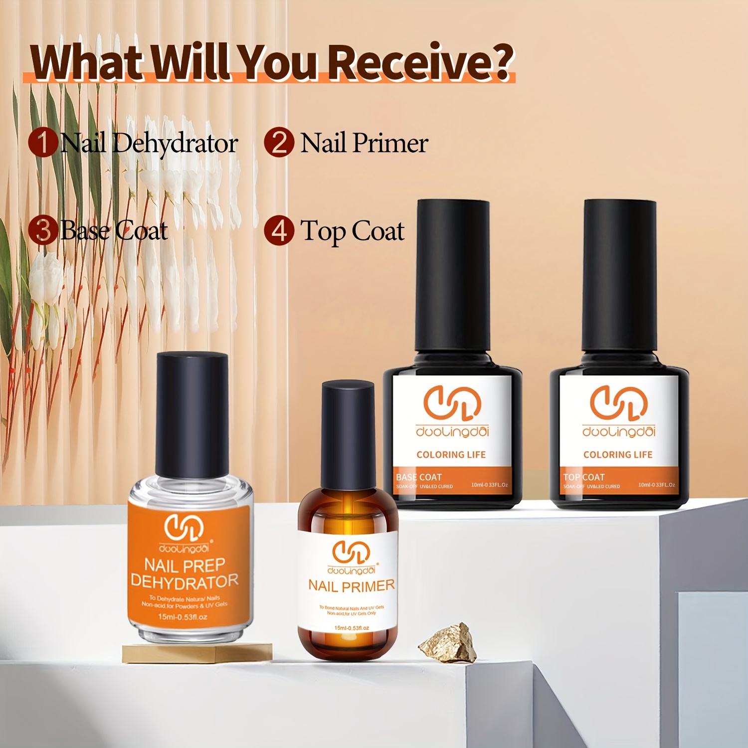 Kit 4 Peças: Top Coat e Base G - Nail Dehydrator Primer avaliação e preço